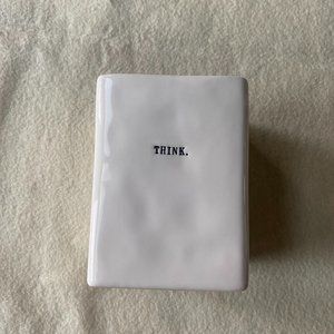 RAE DUNN WHITE THINK SQUARE PENCIL HOLDER